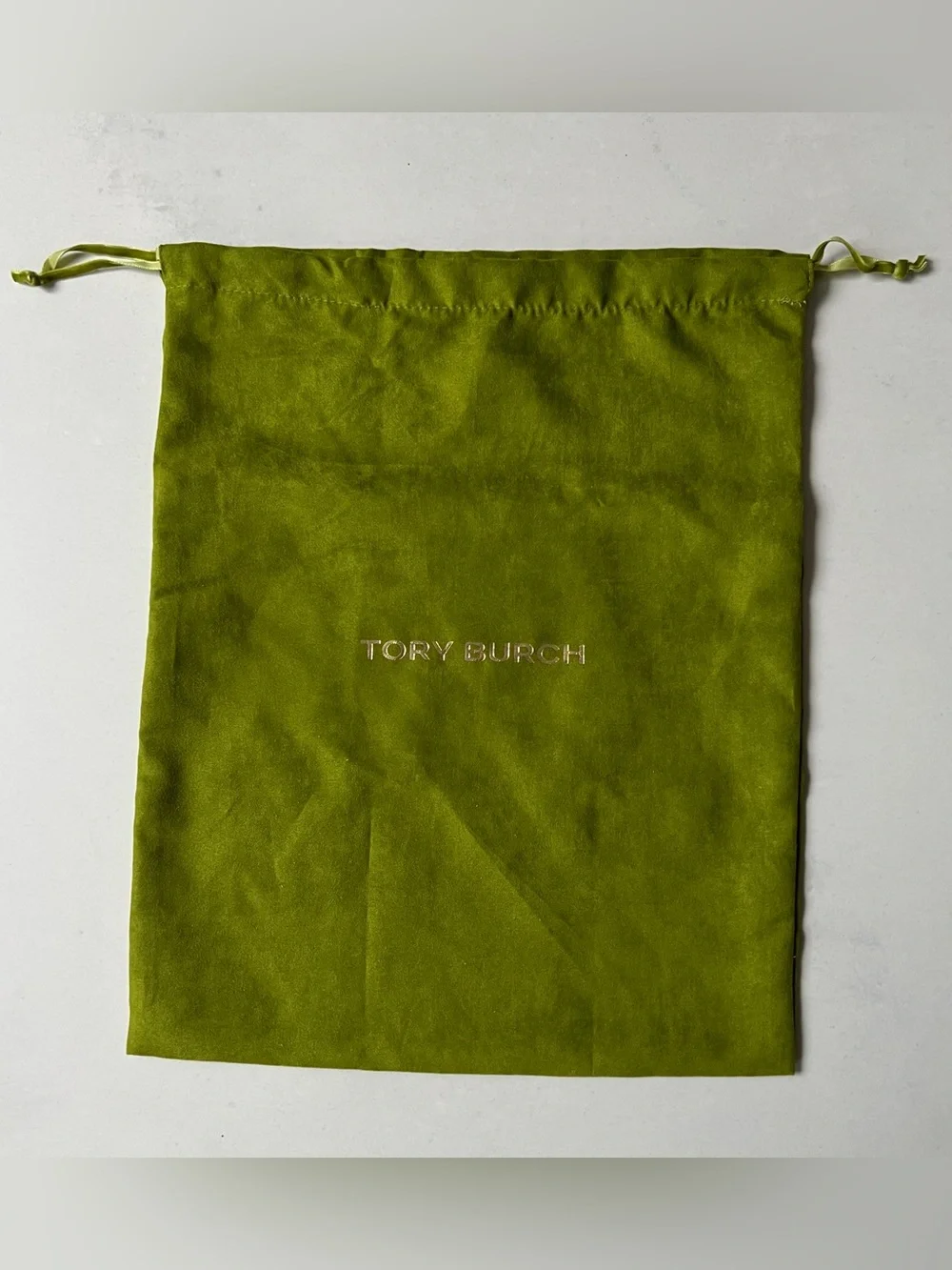 Tory Burch Drawstring Dust Bag, Color Green, NEW